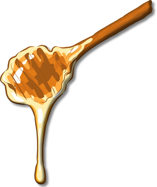 Honey Dipper with Flowing Honey